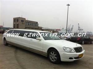 White lengthened Mercedes-Benz